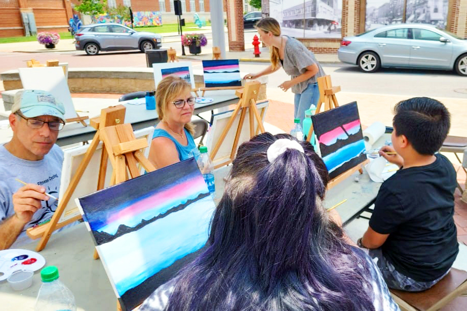 Art on the Plaza painting class at Appalachian Center for the Arts downtown Pikeville 